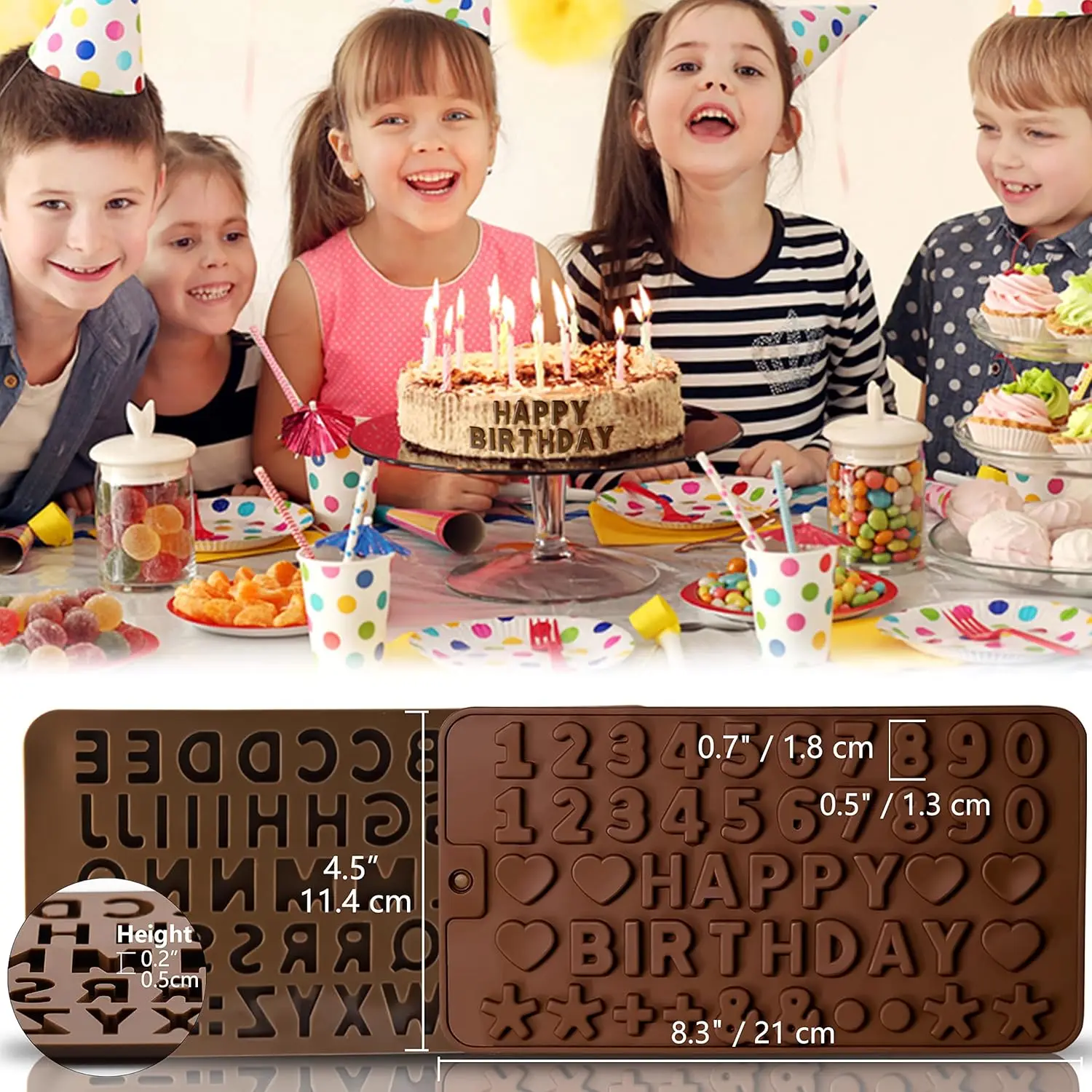 2 шт. силиконовые формы для шоколада буквы и цифры