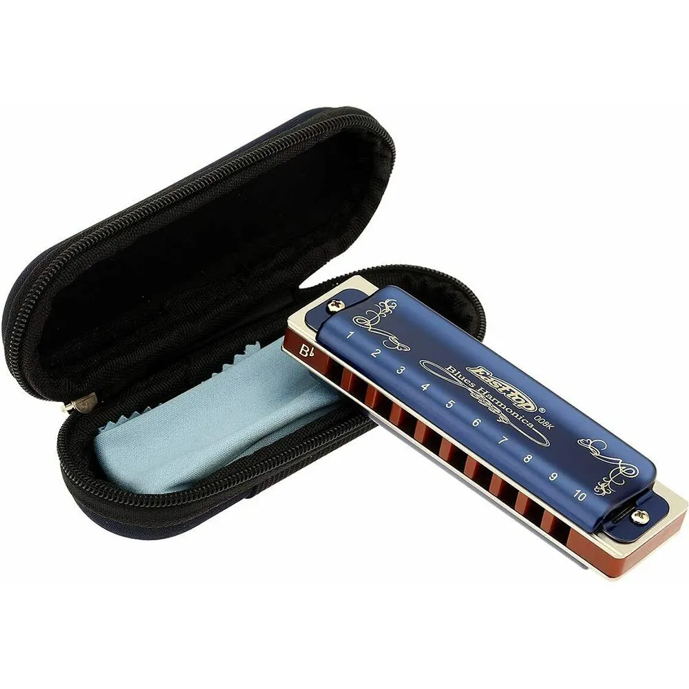 

Easttop T008K Harmonica 10 Holes Blues Mouth Organ Musical Instruments Key Of C Black For Travel Portable Exercise Performance