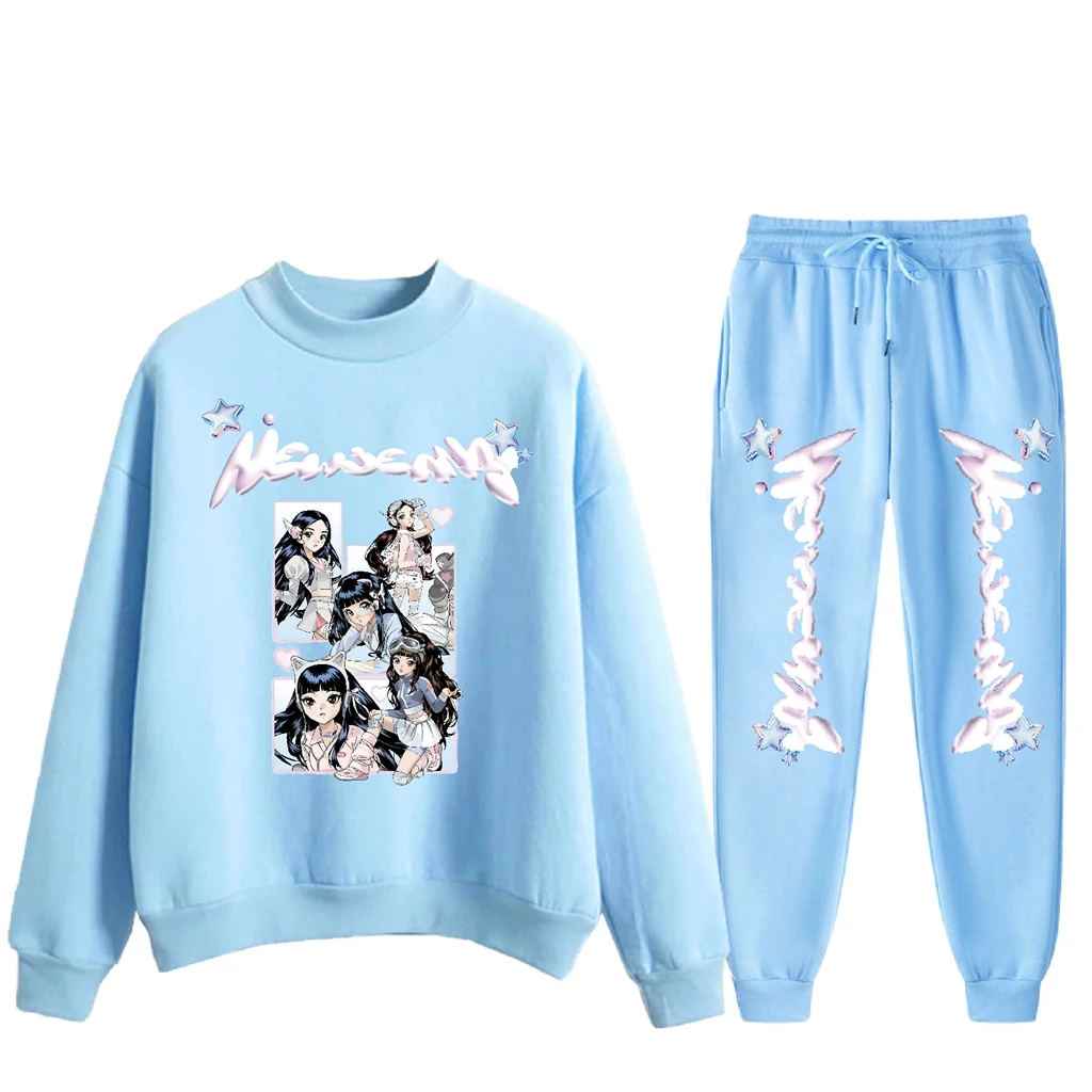 

Autumn Fleece Sweatshirt Kpop Women Cute Jeans Pattern Pullover Top O-Neck Sweater Sweatshirt Kawaii Anime Bunny Print Clothing