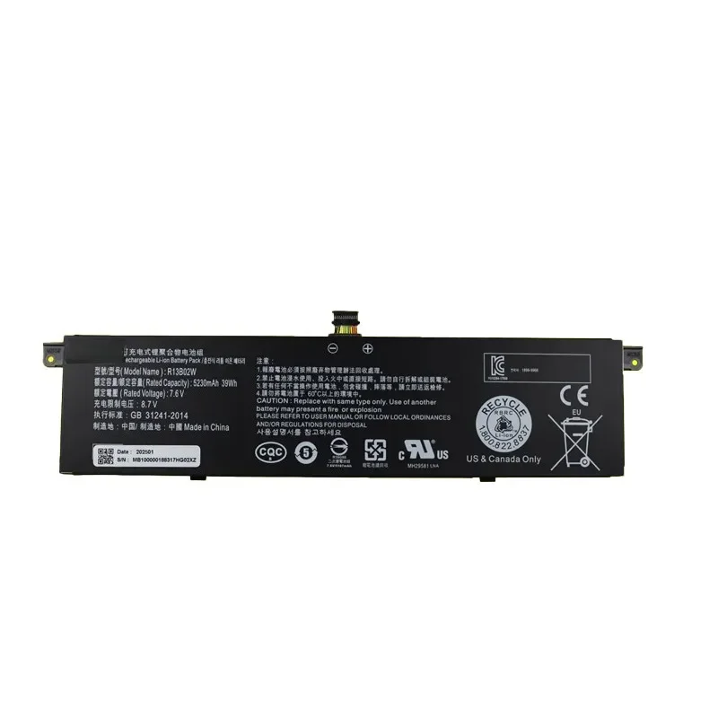 Фото Аккумулятор VBCX NEW 39WH 5230mAh R13B01W R13B02W для ноутбуков Xiaomi Mi Air 13.3 дюймов, быстрая доставка, в наличии №1