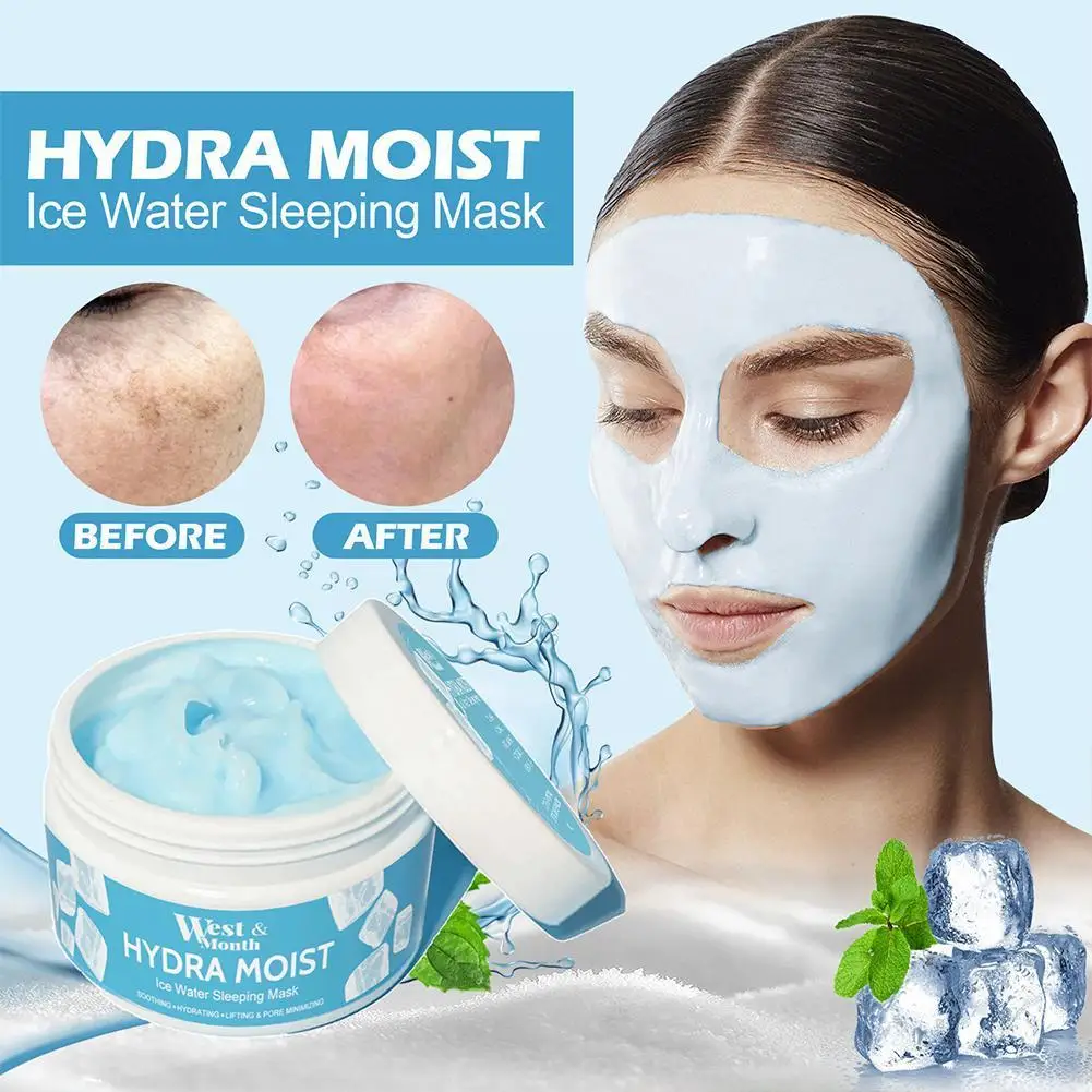 

Увлажняющая маска для сна с ледяной водой Hydra, 100 г, Отбеливающая увлажняющая маска, маска для лица для восстановления ночного сна, первая пом...