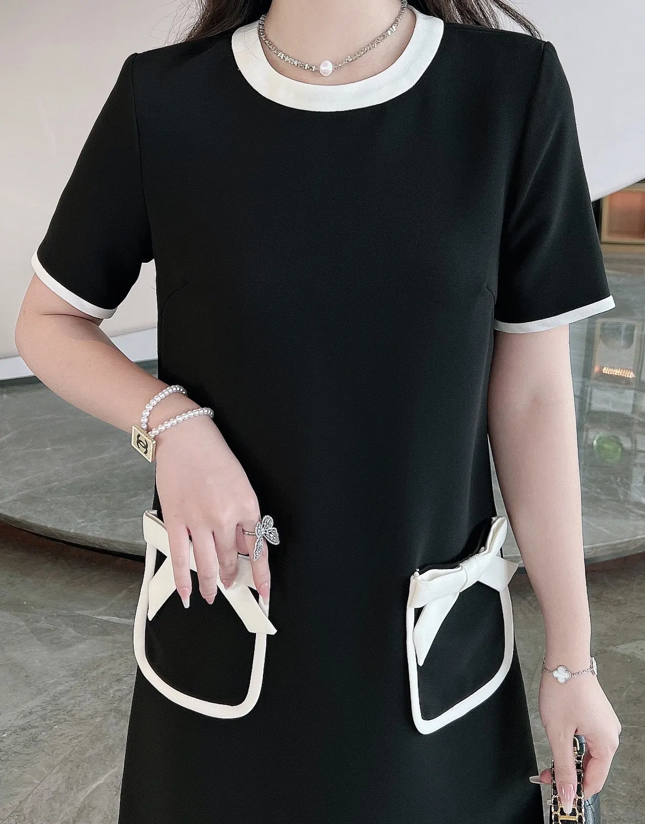 2023 Spring/Summer Fashion New Women's Clothing round Neck Dress 0704