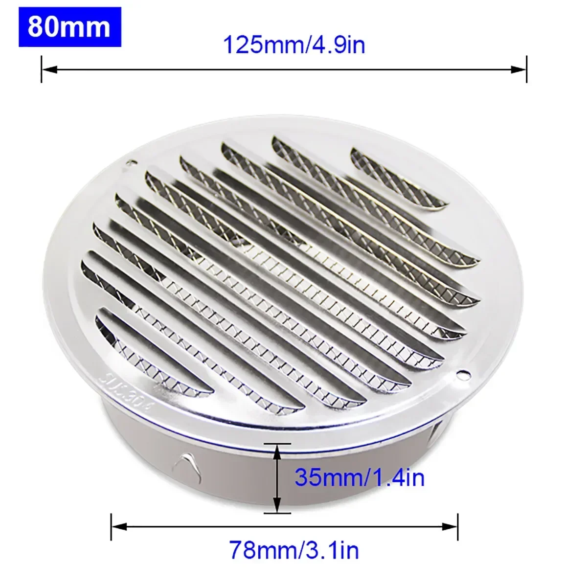 

Круглый лист из нержавеющей стали 100 мм/80 мм, вентиляция, крышка решетки, металлическая вентиляционная труба, сделай сам, крышка вентиляционной решетки