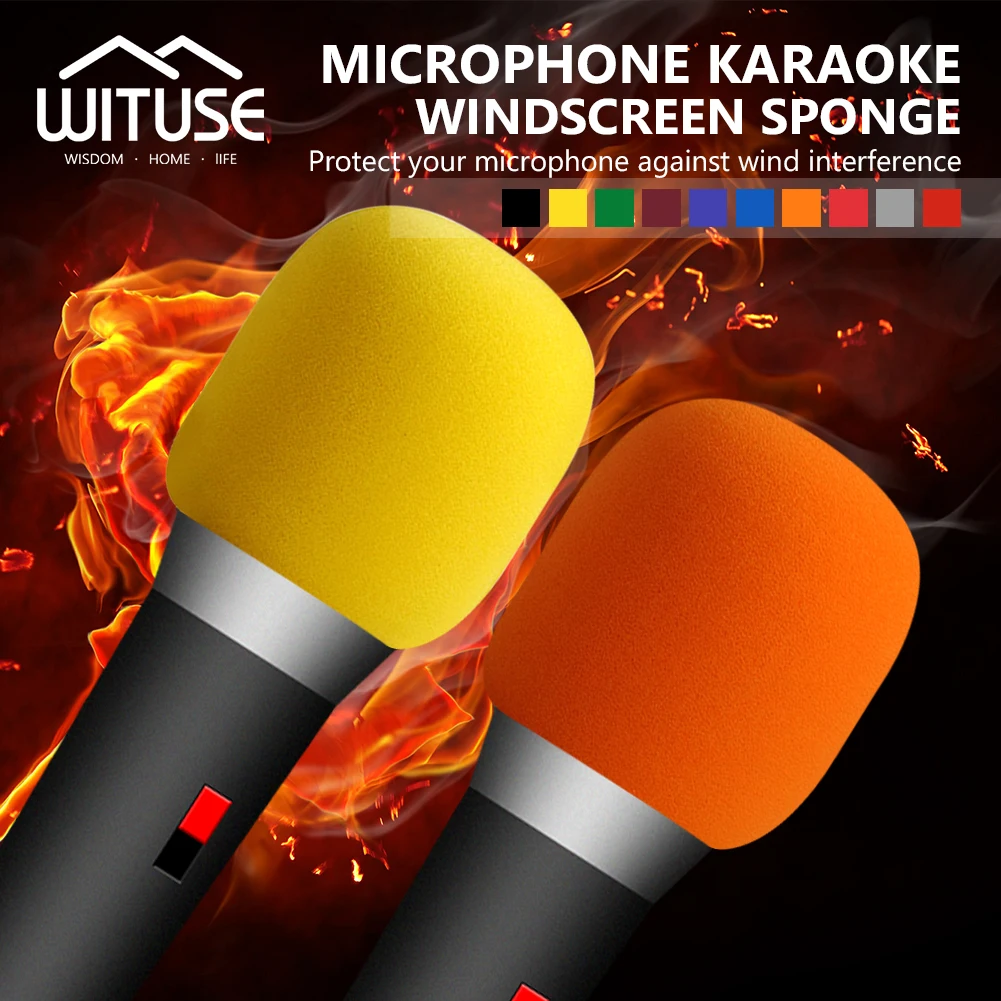 

2Pcs Microphone Replacement Colorful Handheld Headset Soft Professional Studio Windshield Sponge Foam Mic Cover Protective