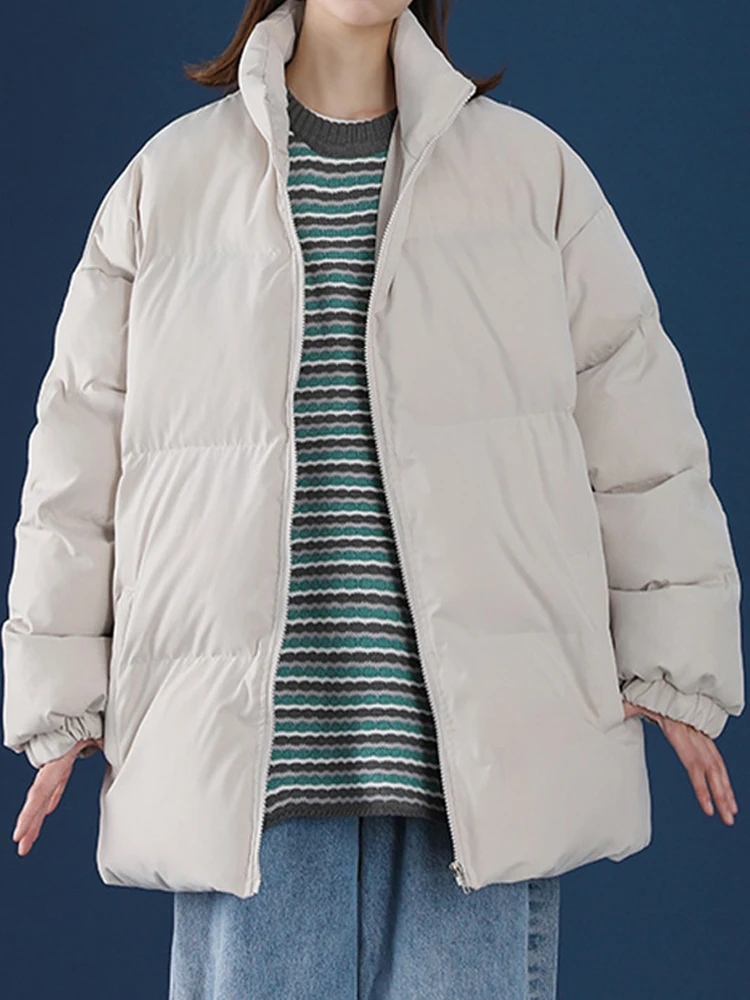 Casual Oversize Winter Jacket Women Stand Collar Thick Teen Gril Female Coat Loose Parkas Women's winter jacket