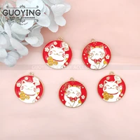 10pcs alloy charm pendant cute lucky cat bracelet diy designer charm keychain necklace jewelry accessories earring charms