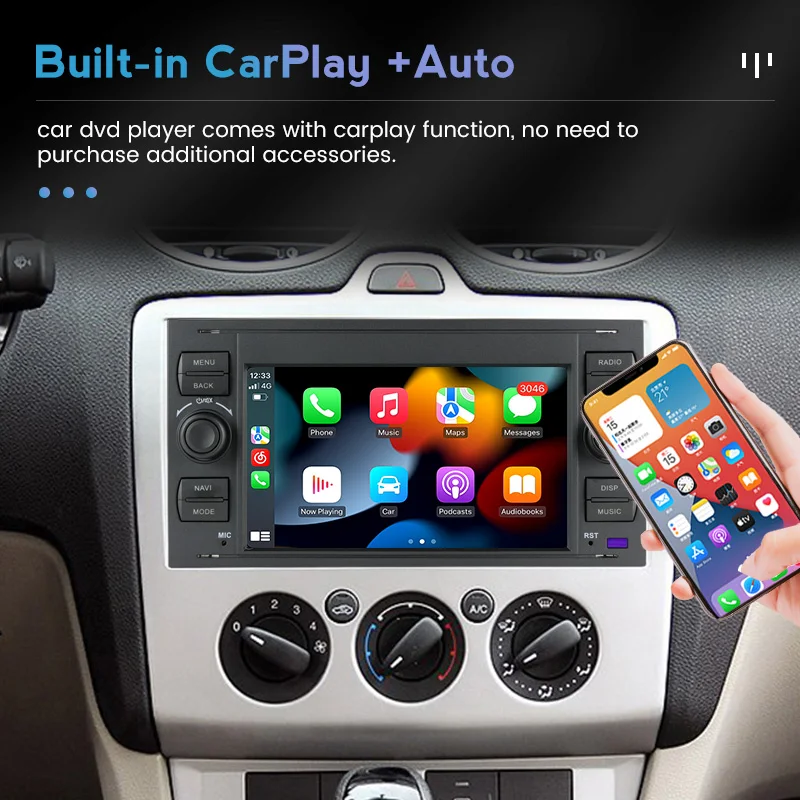 Автомагнитола Carplay для Ford Mondeo S-max Focus 2
