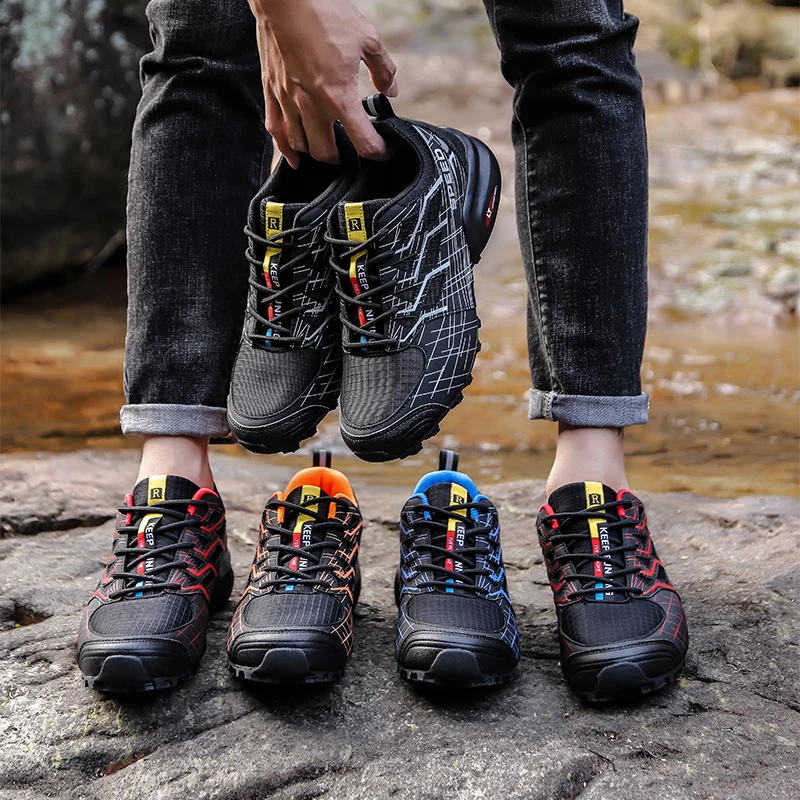 JIEMIAO Men Trail Running Shoes Non-Slip Breathable Tactical Army Boots Desert Training Sneakers Outdoor Off Road Trekking Shoes