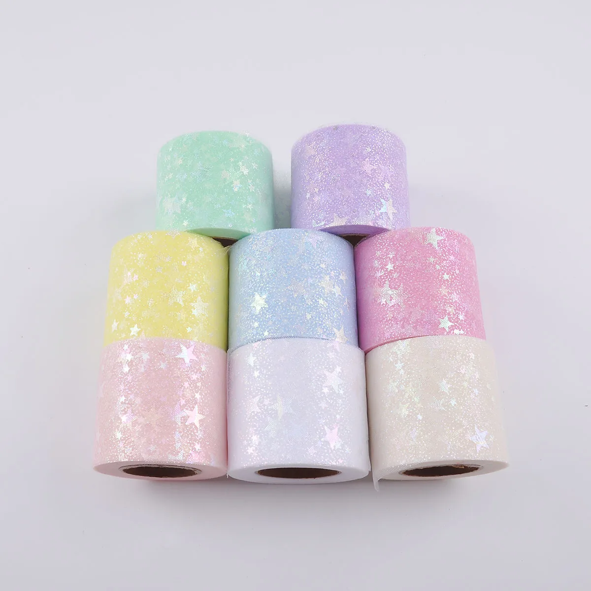 6 см x 5 ярдов/рулон Радужный Блестящий тюль рулон блестки кристалл органза