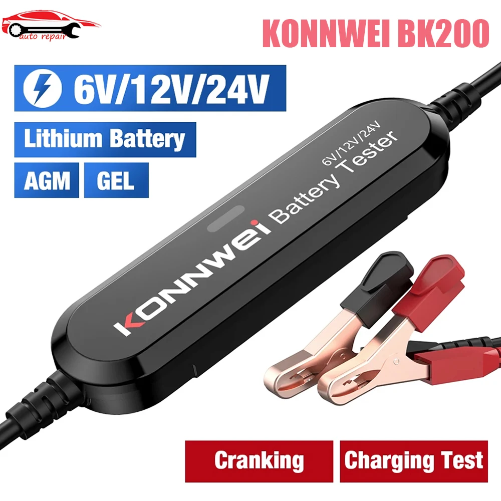 

Анализатор батареи KONNWEI BK200, Bluetooth, 6 в, 12 В, 24 В