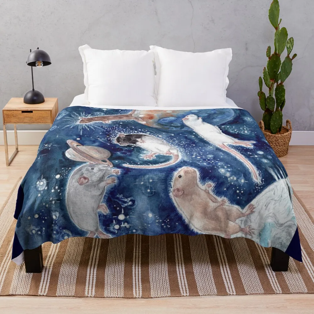 

Rats are Stars Spelled Backwards Throw Blanket extra large blanket sofas dorm room essentials travel blanket