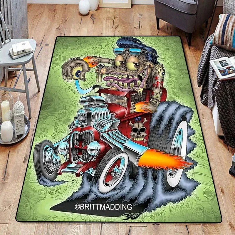 Фото Забавные коврики для комнаты, ковры для ног, R-Rat Fink, входной коврик, кавайный ковер, напольные коврики, коврик для ванной, кухонный ковер для прихожей, домашний декор №3