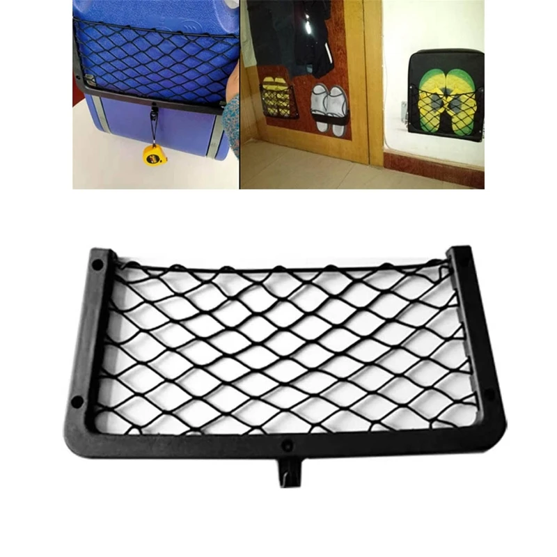 

Universal Elastic Mesh for SEAT Back Pocket Lightweight Black Frame Durable Nylo