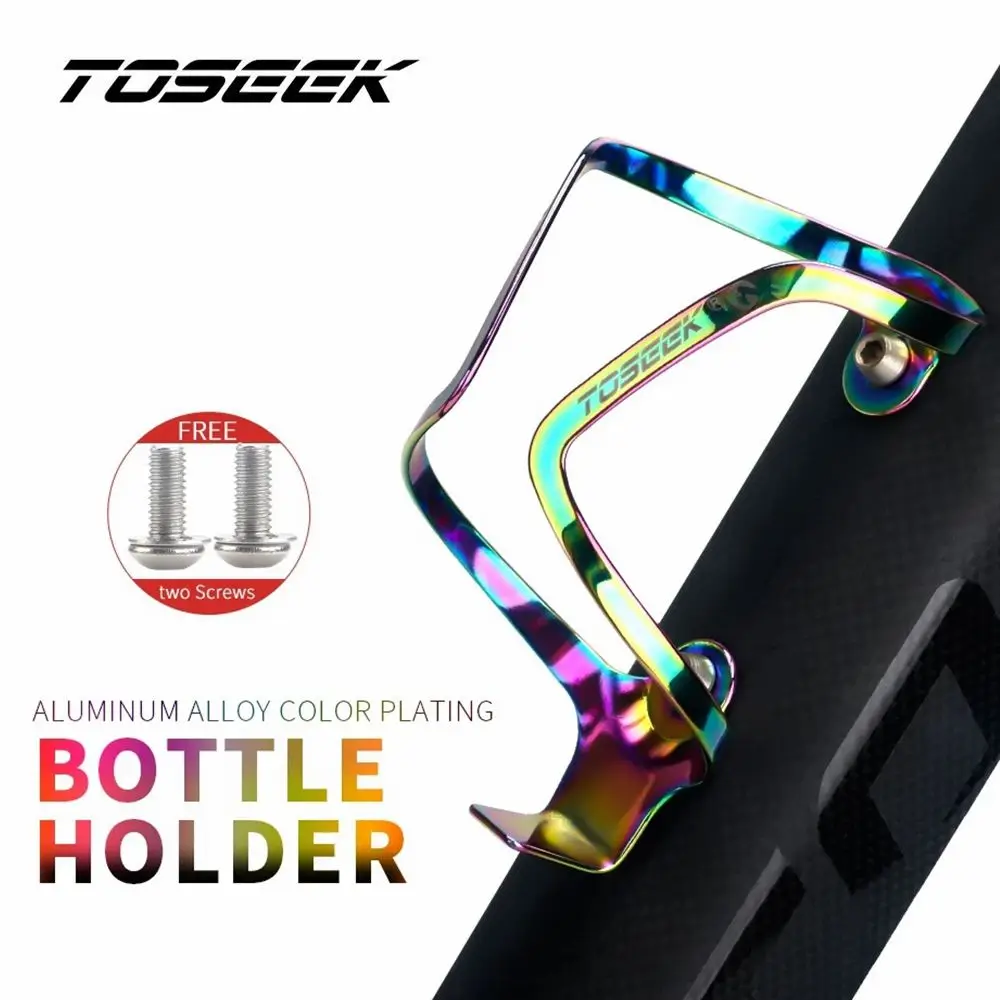 

TOSEEK Plating gradient color Aluminum Alloy Bike Cycling Bicycle Drink Water Ultra Light Bicycle Bottle Holder cycling Parts