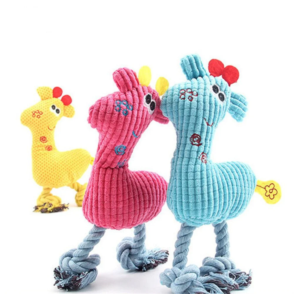 

Cartoon Plush Deer Pet Dog Toys Sounding Squeak Toy Puppy Kitten Bite Resistant Interactive Training Chew Funny Toy Pet Supplies