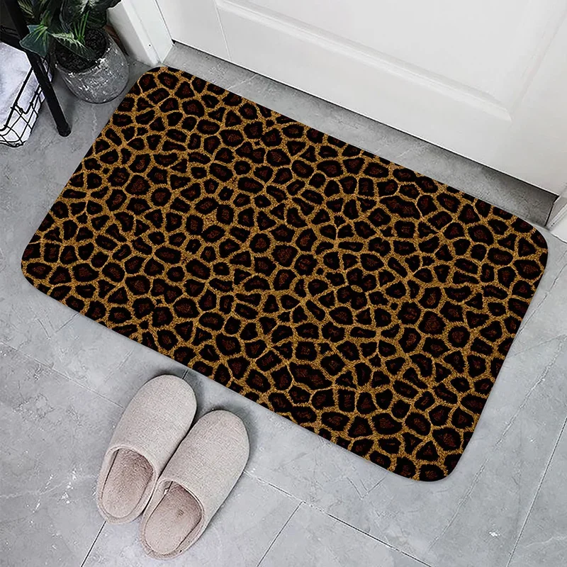 Моющийся коралловый ковер с леопардовым принтом в тигровую полоску и
