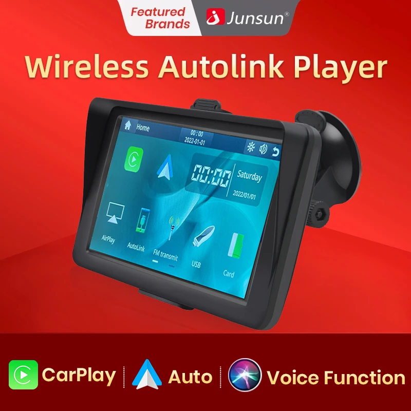 

Автомобильный портативный планшет Junsun с 7-дюймовым сенсорным экраном, беспроводной CarPlay, Android радио, Bluetooth-навигация, Автомобильный мультимедийный плеер с GPS