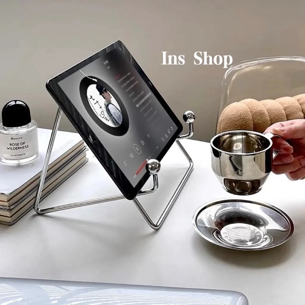 

Mobile Phone Tablet Bracket Ins Wind Ipad Metal Wrought Iron Shelf Multi-function Notebook Bracket Bookshelf