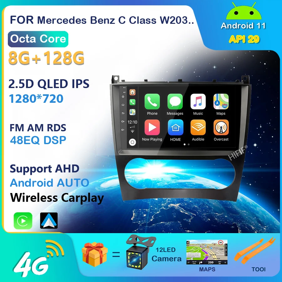 Автомобильный мультимедийный плеер для Mercedes Benz C Class W203 C200 C230 C240 C320 C350 CLK W209 2005-2009 2