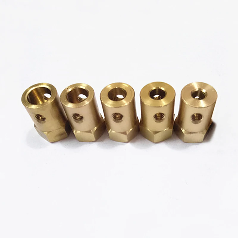 

5PCS 12mm Brass Hexagon Coupling Tire Wheel Connector 2/3/3.17/4/5/6/7/8mm Hex Adapter for RC Car Connecting Spare Parts