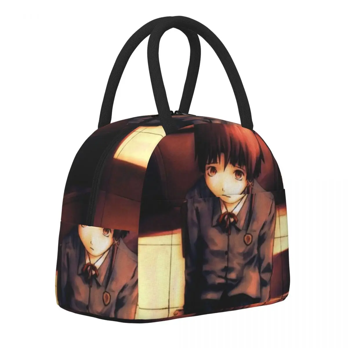 

Serial Experiments Lain Lunch Bag Anime Cute Lunch Box For Child Picnic Portable Cooler Bag Oxford Graphic Design Tote Food Bags