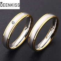 qeenkiss rg856 2022 fine jewelry wholesale fashion lovers couple birthday wedding gift zircon titanium stainless steel ring 1pc