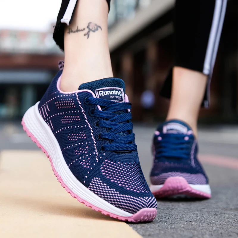

Woman Casual Running Shoes Breathable Sneakers Sport Women Sneakers Fashion Mesh Sneakers Flat Shoes Women Plus Size Size35-44