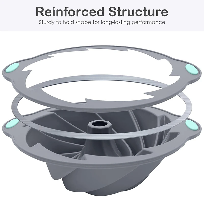 Креативная силиконовая форма для торта Bundt со спиральным дизайном не прилипающая