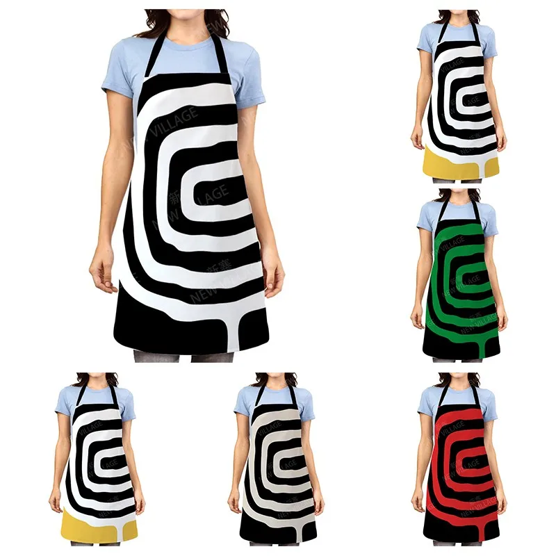 

Женский кухонный фартук, оригинальный Детский водонепроницаемый модный фартук принцессы для официанта, маслостойкий геометрический