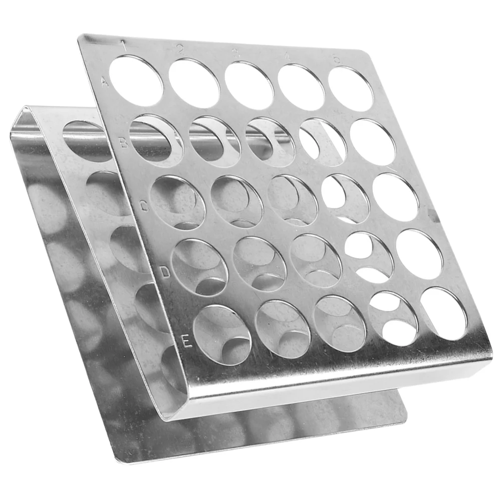 

Stainless Steel Test Tube Rack Metal Holder Laboratory 25-holes Stand Storage Makeup Brush