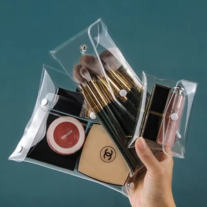Transparent PVC Makeup Brushes Storage Bag Portable Travel Lipsticks Jewelry Holder Bag Pencil Pen O