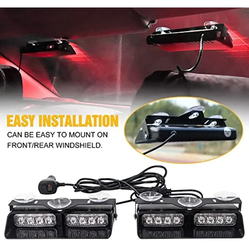 Фото Красный аварийный стробоскоп для приборной панели 2 в 1 №4