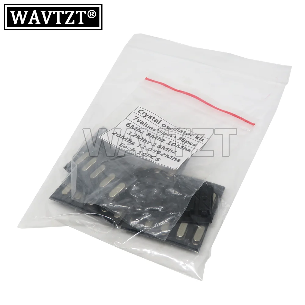 Кристаллы 49S SMDCrystals, 7 видов * 5 шт. = 35 шт., 6 МГц, 8 МГц, 10 МГц, 12 МГц, 16 МГц, 20 МГц, 11,0592 МГц, 49SMD IGMOPNRQ L