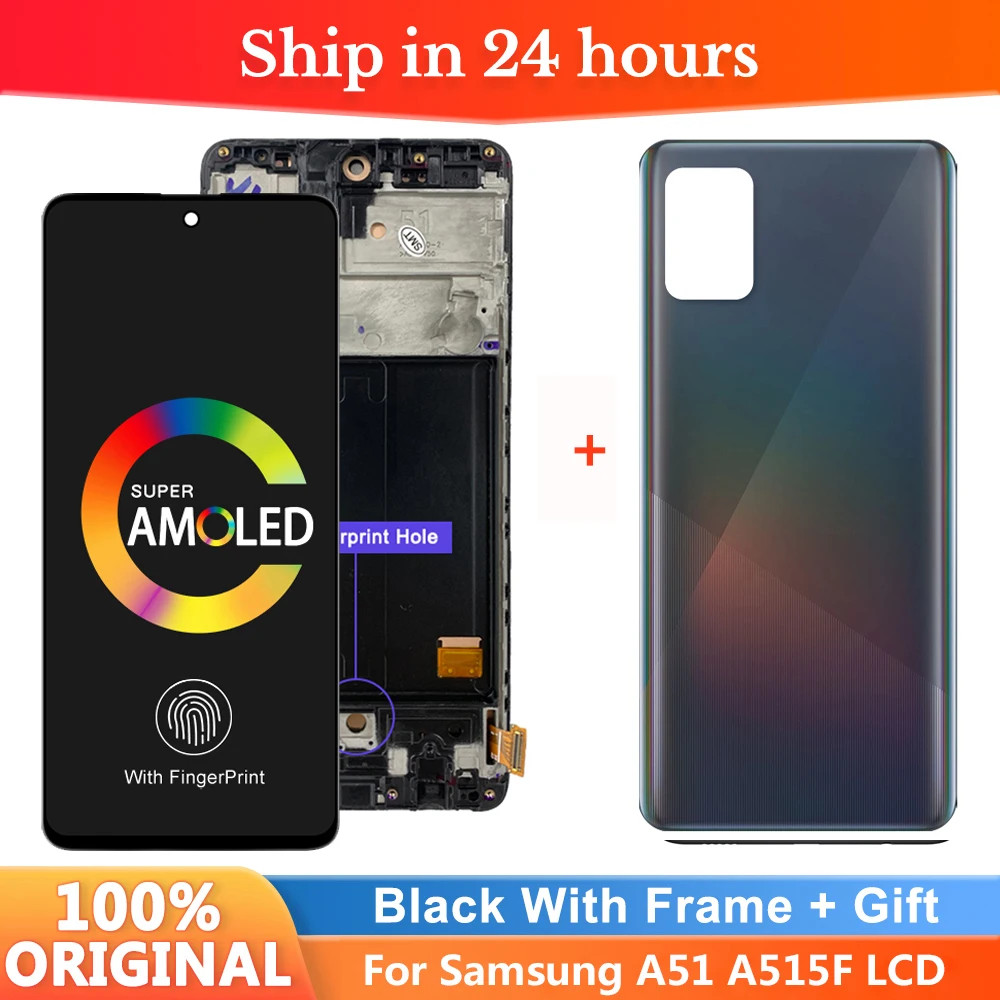ЖК-дисплей 6,5 'Super Amoled для Samsung Galaxy A51 A515, сенсорный экран с дигитайзером в сборе для Samsung A515 A515FN/DS A515F