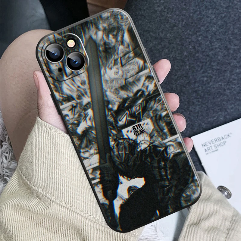 Чехол для телефона Berserk Luxury Game iPhone 13 12 11 6 6S 7 8 Plus X XR Pro XS Max Mini SE жидкий силиконовый