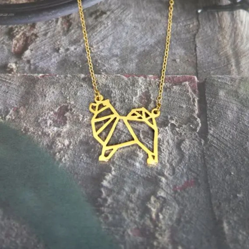 Ожерелье с собакой-оригами