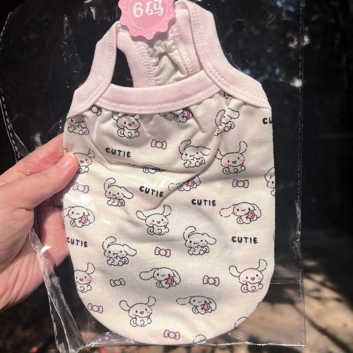 

Cartoon Sanrio Pet Clothes Cinnamoroll Accessories Cute Kawaii Anime Dogs and Cats Sling Undershirt Home Wear Toys for Girl Gift