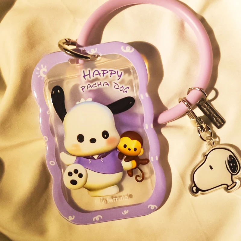 

Anime Sanrio Pochacco Card Sleeve Kawaii Cartoon Student Work Badge Card Holder Protective Case Keychain Pendant Toy Girls Gift