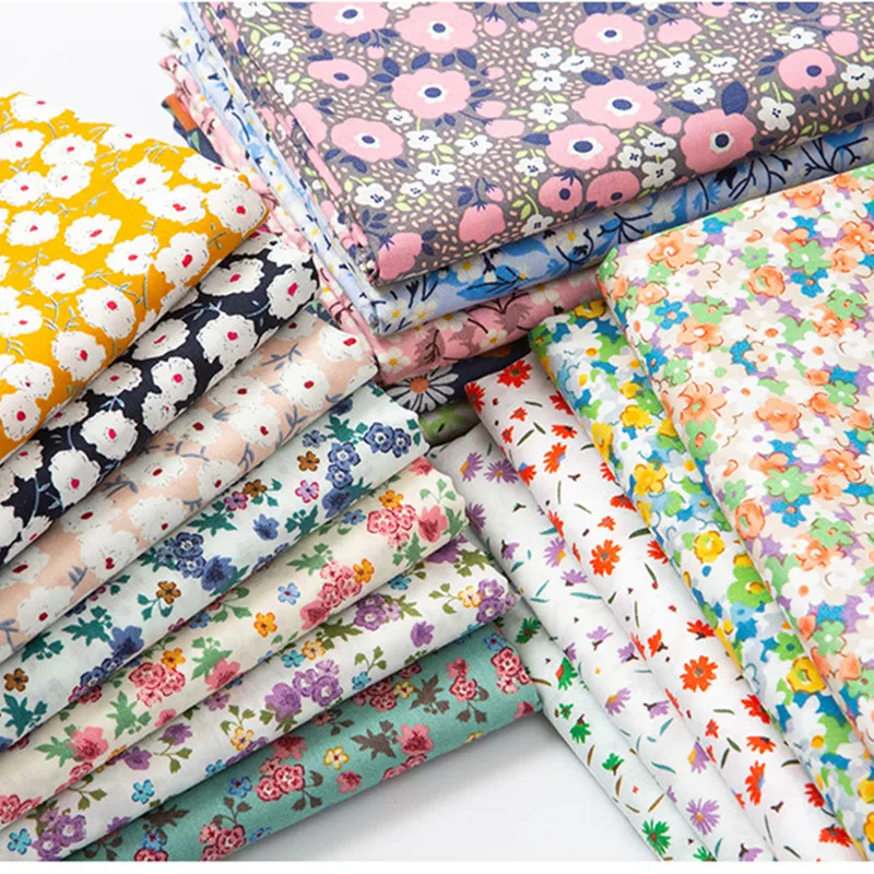 

Небольшая хлопковая ткань с цветочным рисунком, хлопковая детская одежда, одежда ручной работы «сделай сам», летняя юбка, хлопковая ткань в ...