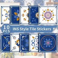 ins popular self adhesive kitchen bathroom tile sticker creative pattern home table cabinet wall decor sticker peel and sticker