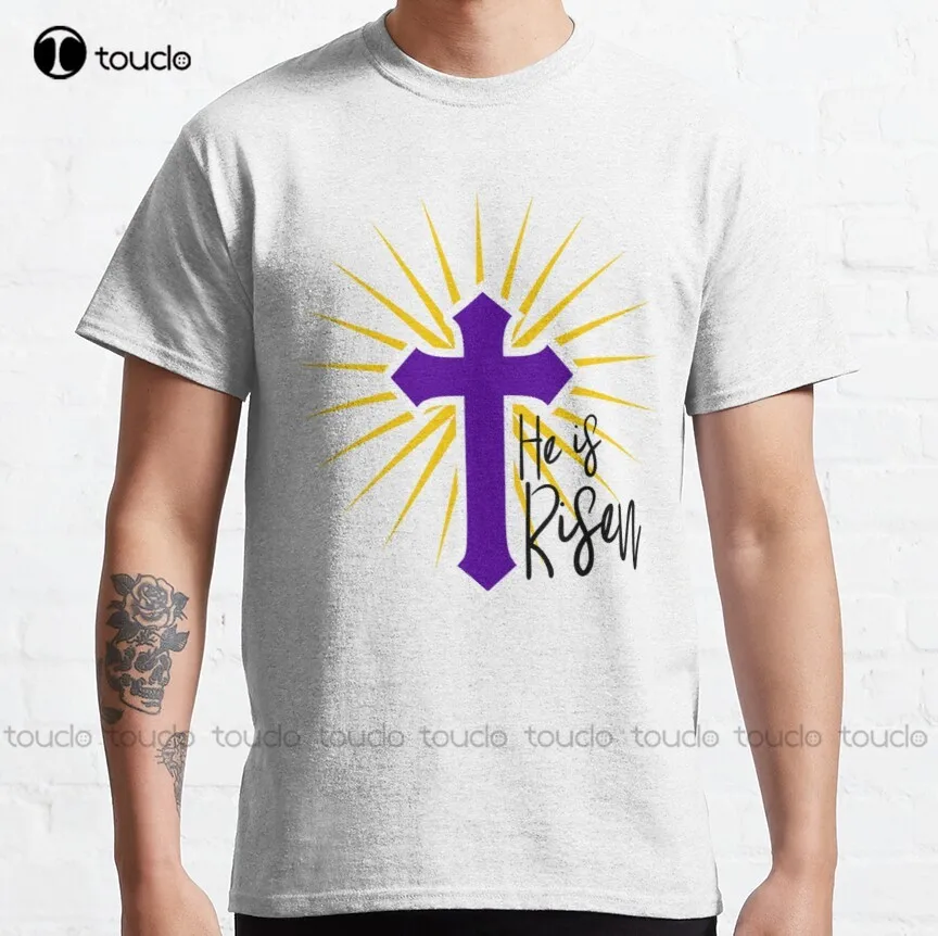 

Vintage He Is Risen Classic T-Shirt Womens Swim Shirt Cotton Outdoor Simple Vintag Casual T-Shirt Harajuku Streetwear Xs-5Xl