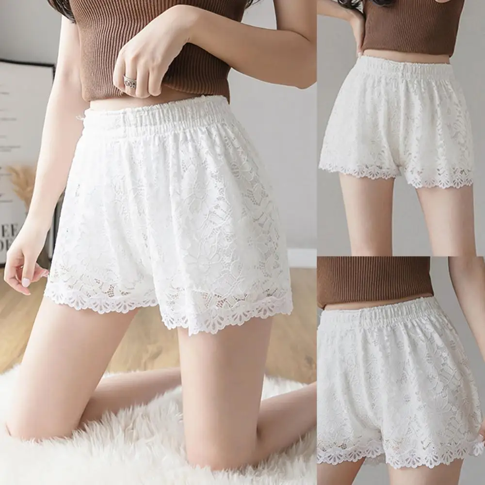 

Summer Pant Stretch Fashion Shorts Women Sweet Lace Three-point Candy Color Pants
