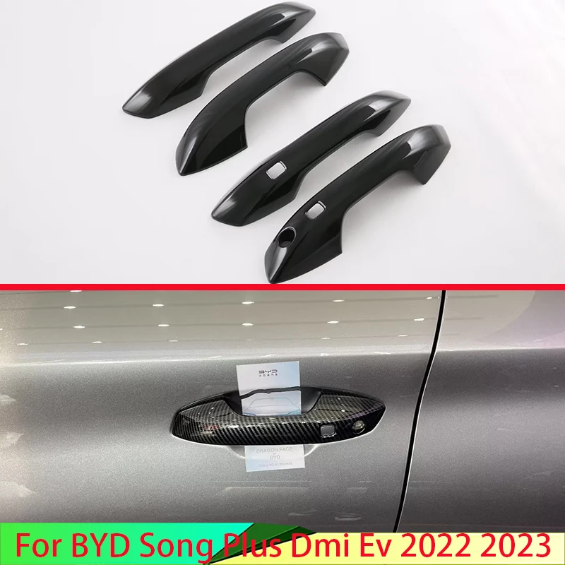 

Чехол для дверной ручки BYD Song Plus Dmi Ev 2022 2023 из углеродного волокна с отверстием под ключ