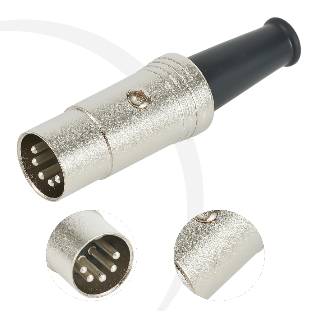 

With Flexible Strain Relief Durable High Quality Audio Adapter Inline Connector Plug 60x16mm Dia DIN Plug Male