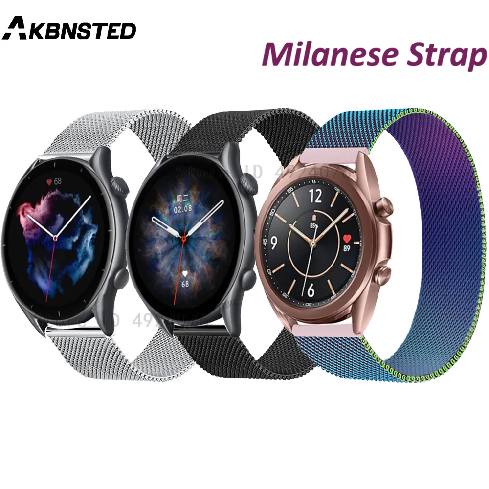 Milanese Magnetic band For Amazfit GTS/2/3/GTR 3/GTR 3 pro strap Metal Wristband For Samsung Watch 3 loop correa bracelet ремень