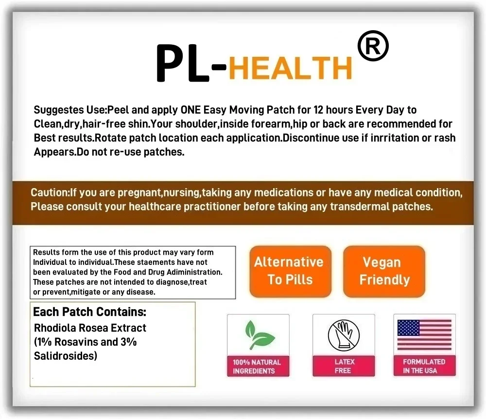 Трансдермальные пластыри Rhodiola Rosea для поддержки натурального стресса и