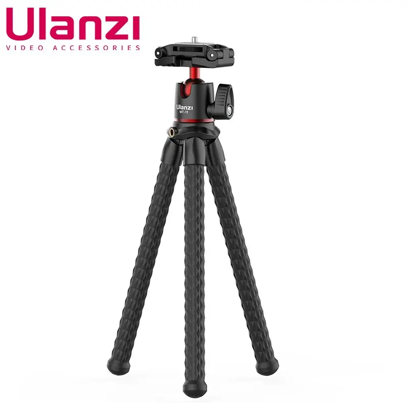 Ulanzi MT-11 Octopus Flexible Tripod Extend 1/4'' Screw With Ballhead ColdShoe Phone Clip For Phone SLR DSLR Gopro Camera Tripod