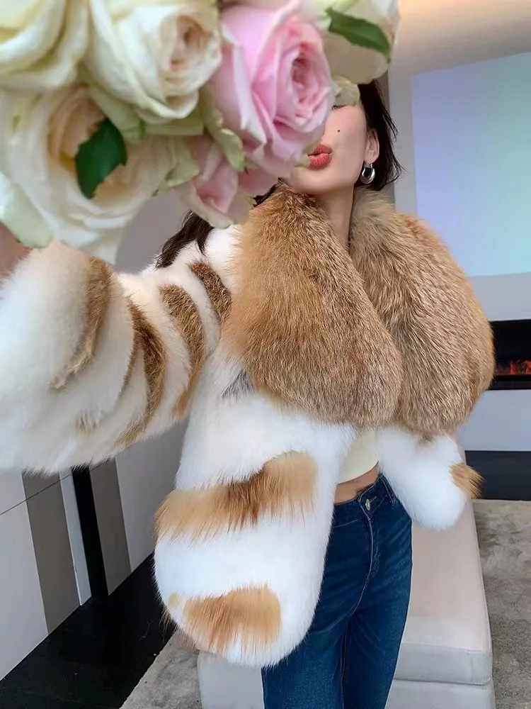 OFURTEBUY Natural Real Fox Fur Coat Women Fur Coat For Women Warm Luxury Winter Jacket Women Promotion Female Vest Plus Size