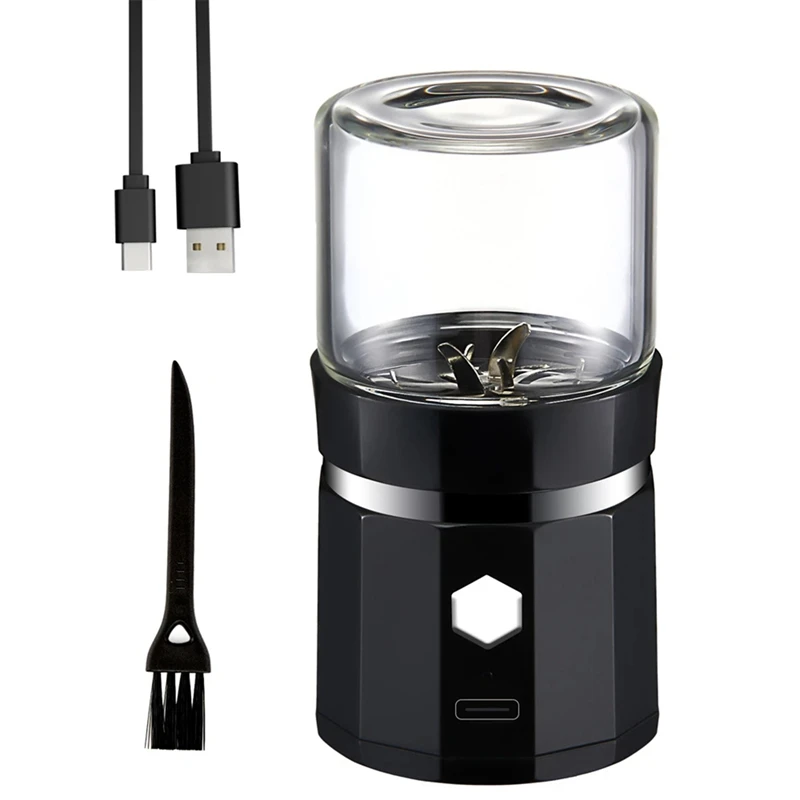 

Mini Electric Grinder Portable Vanilla Grinder USB Rechargeable Mill With A Cleaning Brush For Tea Rosemary