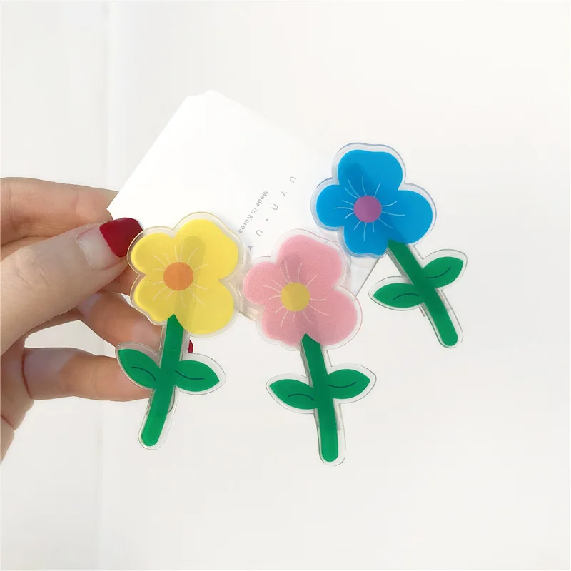 

Fashion Cartoon Women Resin Hair Clip Clamps Charm Sweet Colorful Flower Shape Lady Small Hair Clips Headdress Hair Accessories